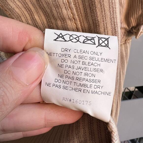 SER.O.YA Kara Beige Stripe Patchwork Oversized Shirt Size XS - Picture 9 of 9